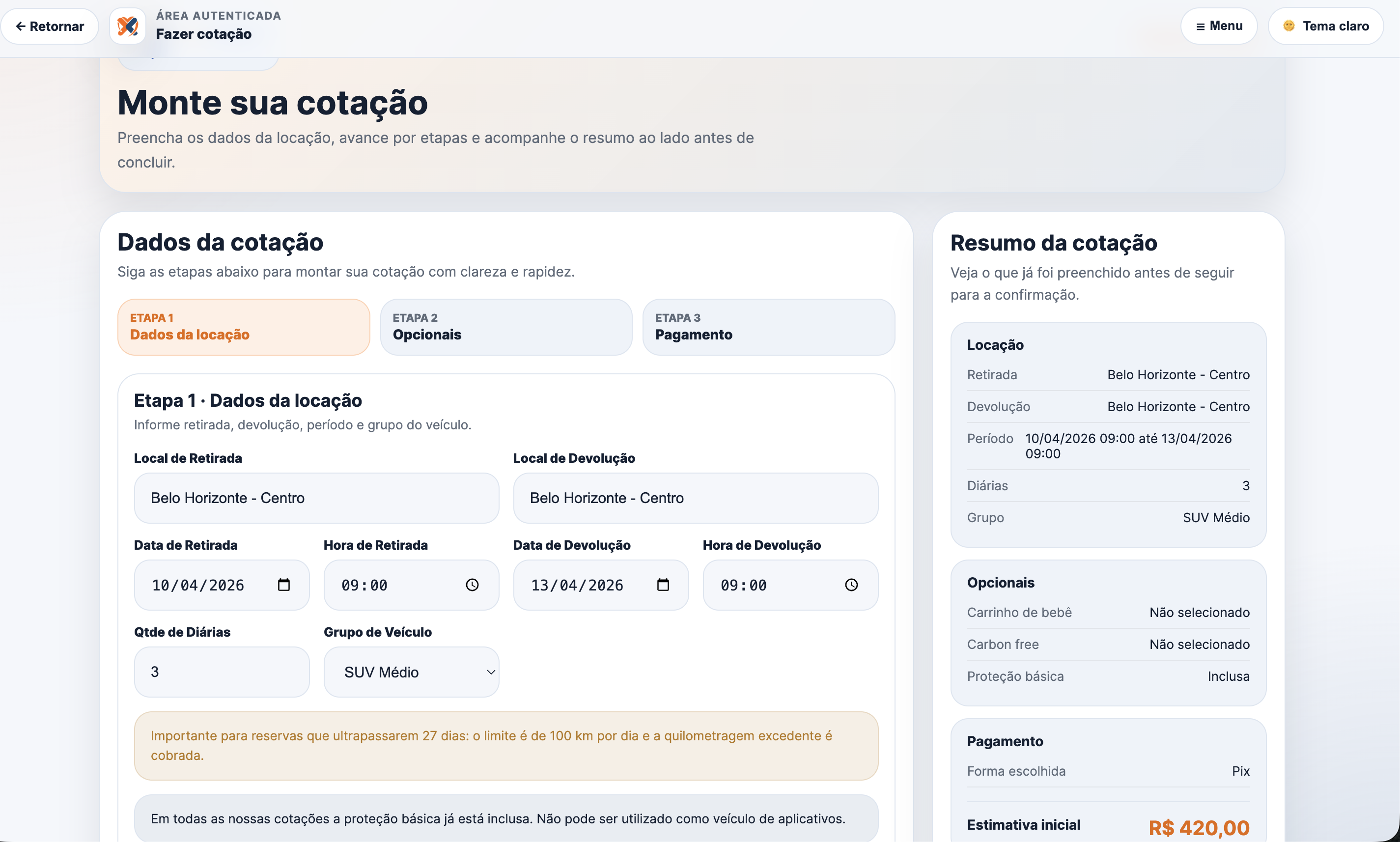 Tela do sistema AutoSempre